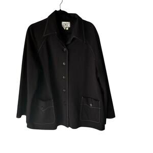 Mr. Alex by Alex Colman Black Button Front Jacket Vintage‎ 70s Mod Style Pockets